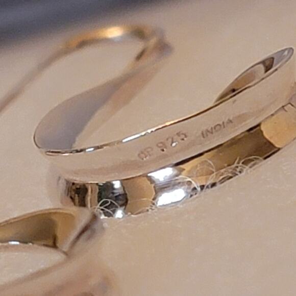 Estate Sterling Silver Sculptural Earrings – 925 India, Under 2” - Picture 5 of 6